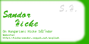 sandor hicke business card